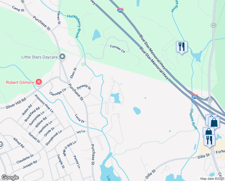 map of restaurants, bars, coffee shops, grocery stores, and more near 27 Governors Way in Milford