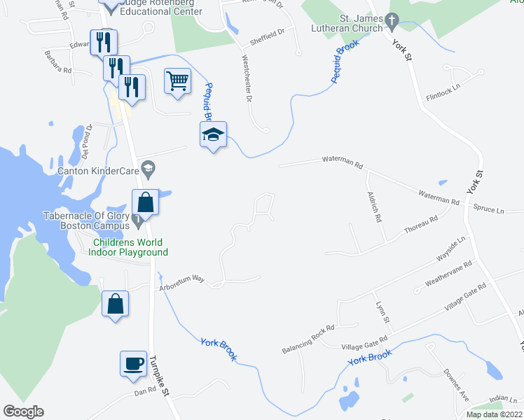 map of restaurants, bars, coffee shops, grocery stores, and more near 3 Spotted Turtle Path in Canton