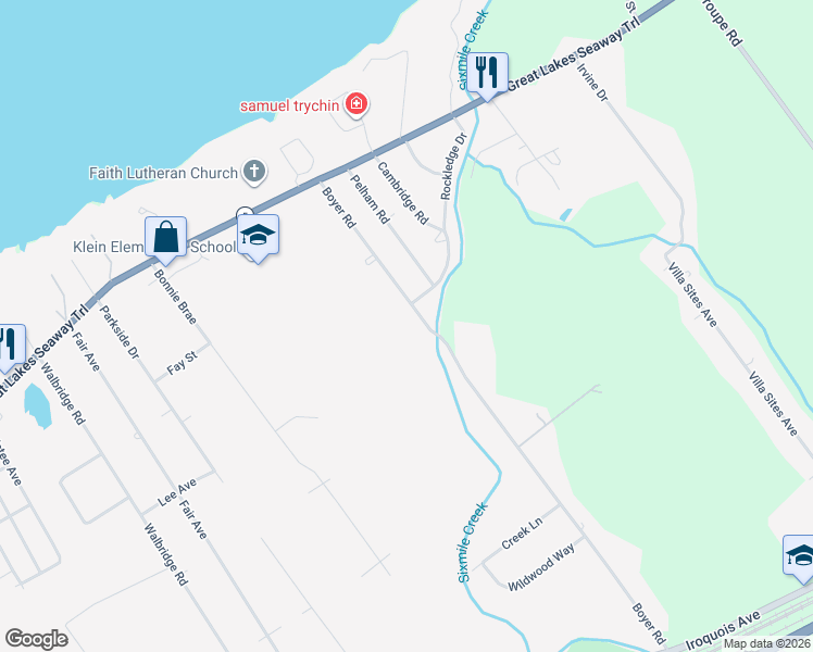 map of restaurants, bars, coffee shops, grocery stores, and more near 620 Boyer Rd in Erie