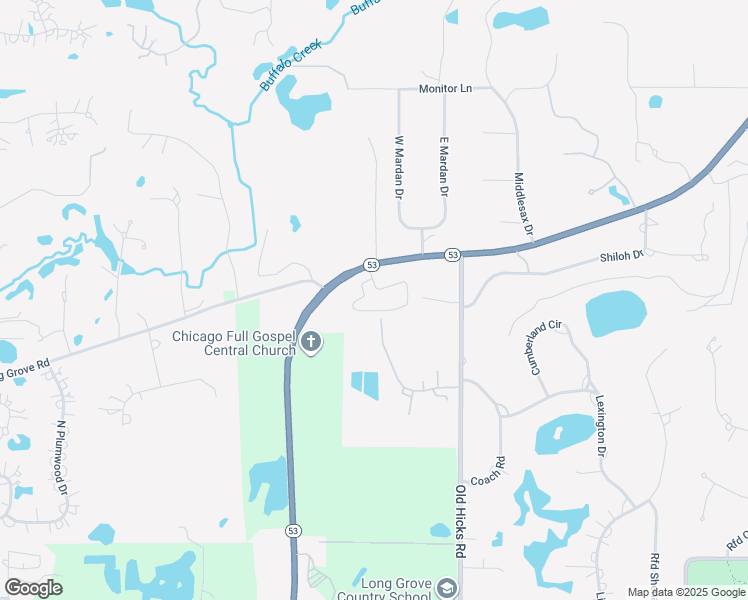 map of restaurants, bars, coffee shops, grocery stores, and more near 2300 Illinois 53 in Long Grove