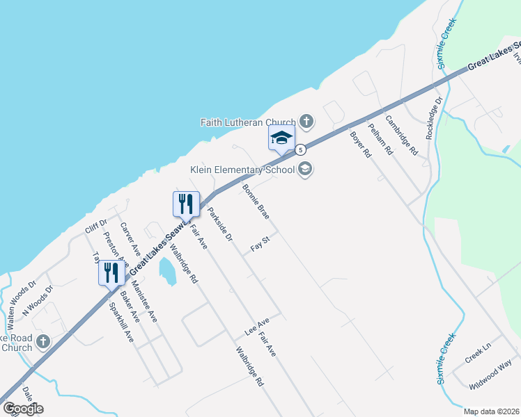 map of restaurants, bars, coffee shops, grocery stores, and more near 336 Bonnie Brae in Erie