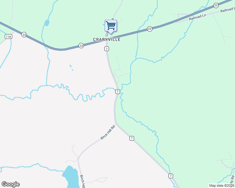 map of restaurants, bars, coffee shops, grocery stores, and more near 2 County Road 7 in Columbia County