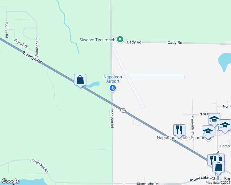 map of restaurants, bars, coffee shops, grocery stores, and more near 7859-7899 Napoleon Road in Jackson