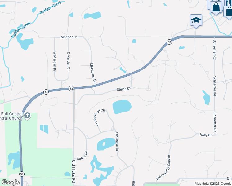 map of restaurants, bars, coffee shops, grocery stores, and more near 2217 Cumberland Circle in Long Grove
