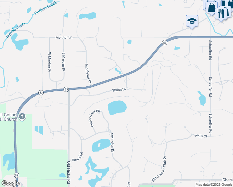 map of restaurants, bars, coffee shops, grocery stores, and more near 2217 Cumberland Circle in Long Grove
