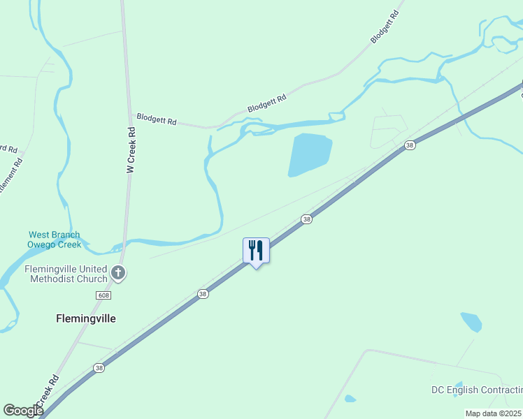 map of restaurants, bars, coffee shops, grocery stores, and more near 324 Old Rt 38 in Owego