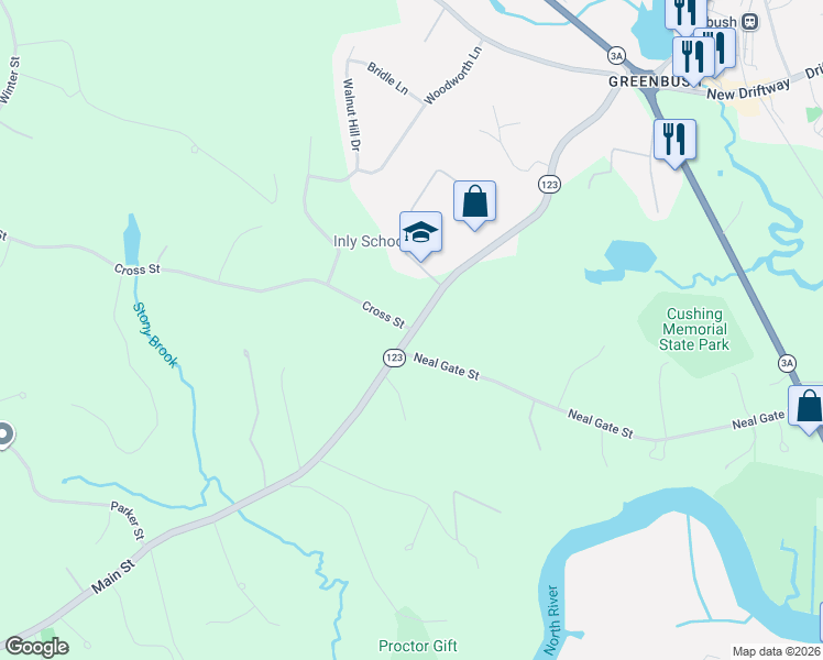 map of restaurants, bars, coffee shops, grocery stores, and more near 0 Cross Street in Norwell