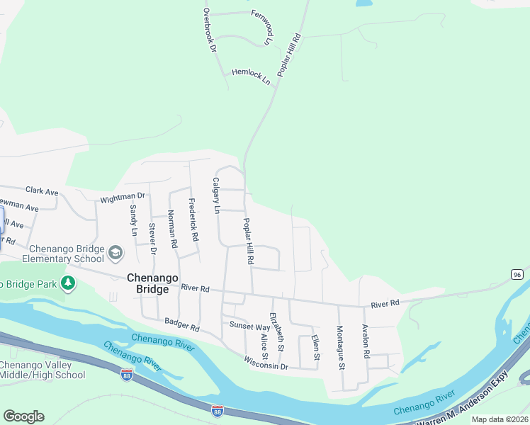 map of restaurants, bars, coffee shops, grocery stores, and more near 30 Poplar Hill Rd in Binghamton
