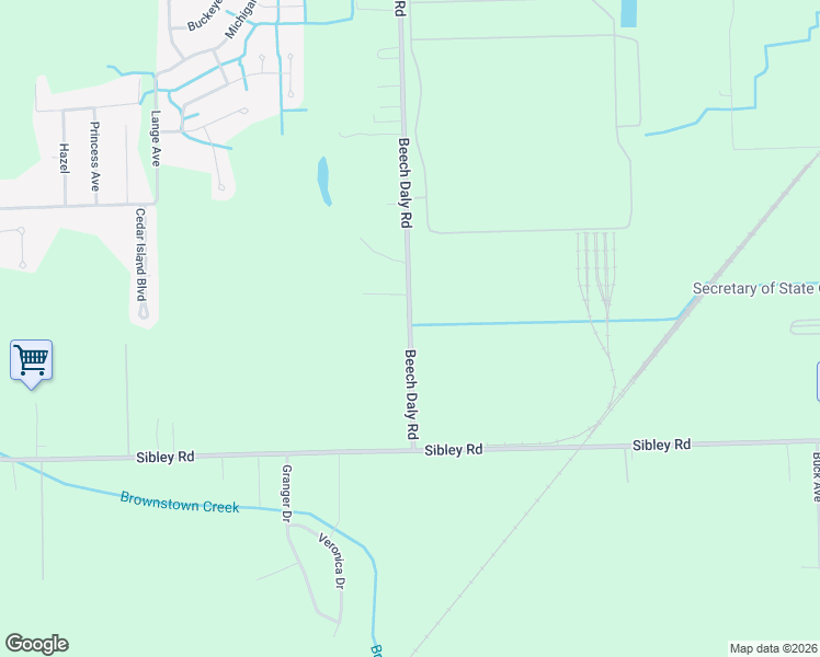 map of restaurants, bars, coffee shops, grocery stores, and more near 18537 Beech Daly Road in Wayne County