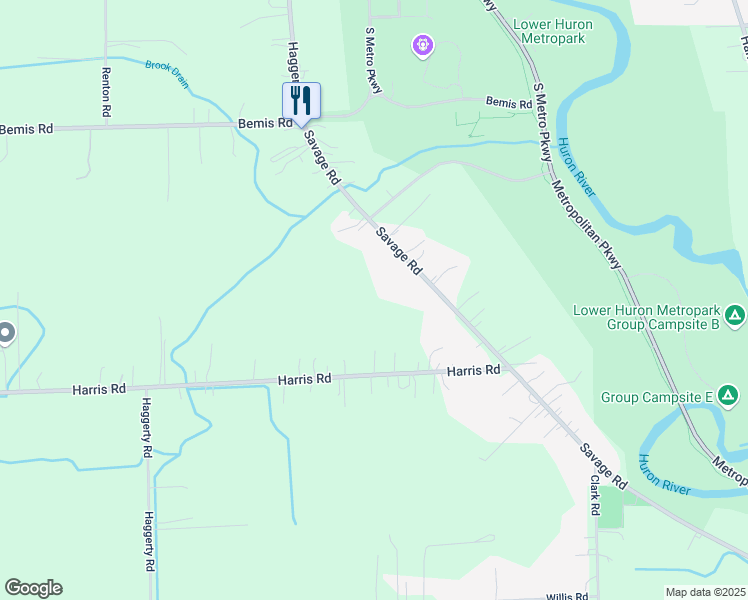 map of restaurants, bars, coffee shops, grocery stores, and more near 18080 Savage Road in Belleville