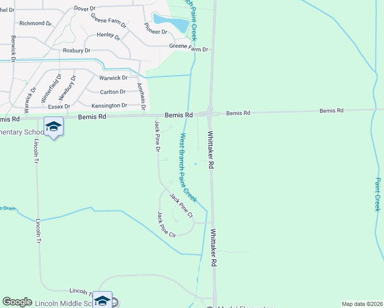 map of restaurants, bars, coffee shops, grocery stores, and more near 8168 Fox Tail Court in Ypsilanti