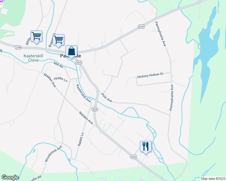 map of restaurants, bars, coffee shops, grocery stores, and more near 24 Cemetary Rd in Palenville