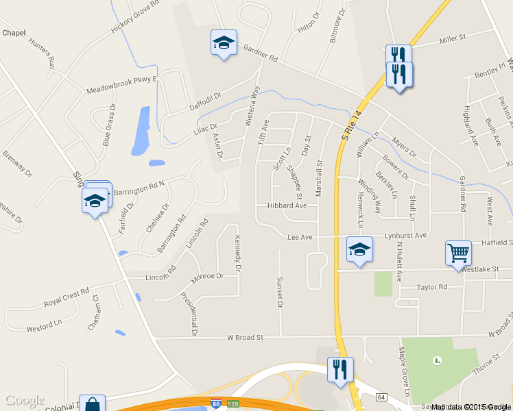 map of restaurants, bars, coffee shops, grocery stores, and more near 314 Hibbard Ave in Horseheads