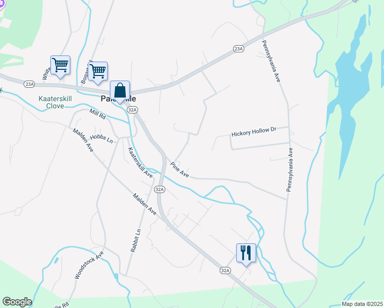 map of restaurants, bars, coffee shops, grocery stores, and more near 24 Cemetary Rd in Palenville