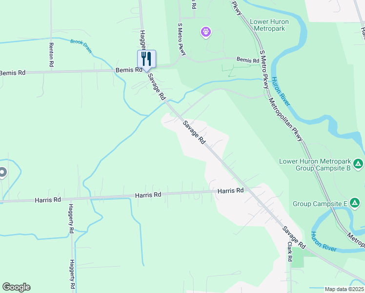 map of restaurants, bars, coffee shops, grocery stores, and more near 18080 Savage Road in Belleville
