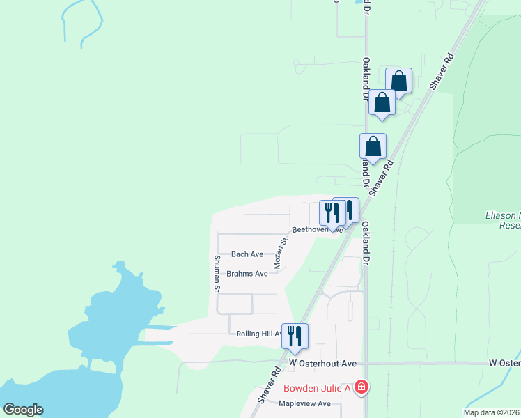 map of restaurants, bars, coffee shops, grocery stores, and more near 2612 Chopin Avenue in Portage