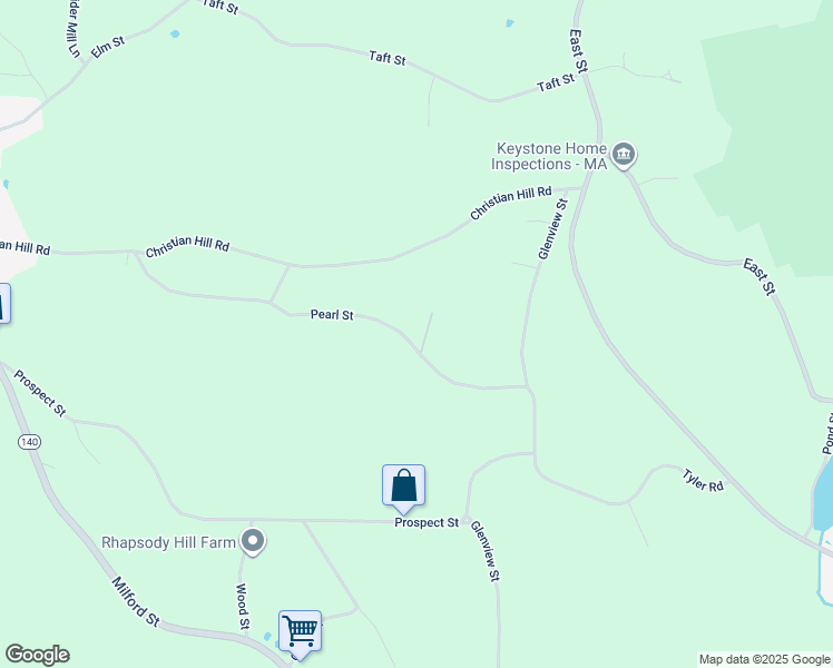 map of restaurants, bars, coffee shops, grocery stores, and more near 60 Pearl Street in Upton