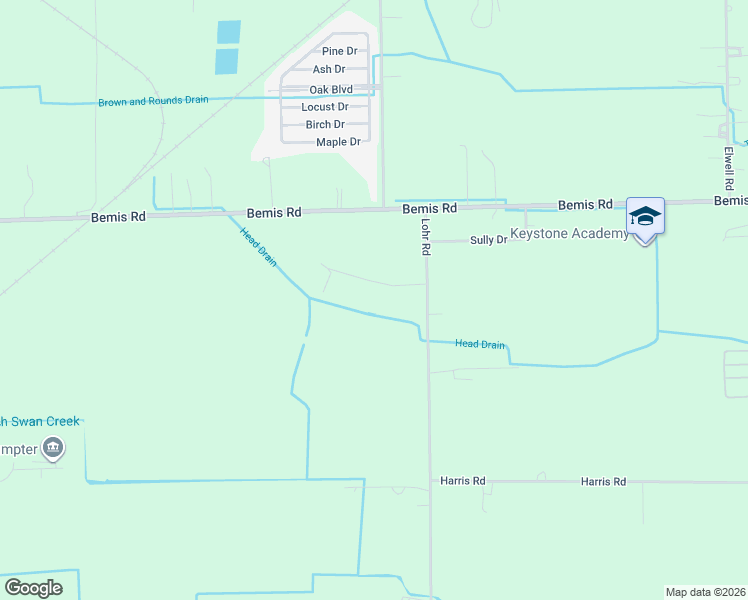 map of restaurants, bars, coffee shops, grocery stores, and more near 17690 Davenport Drive in Belleville