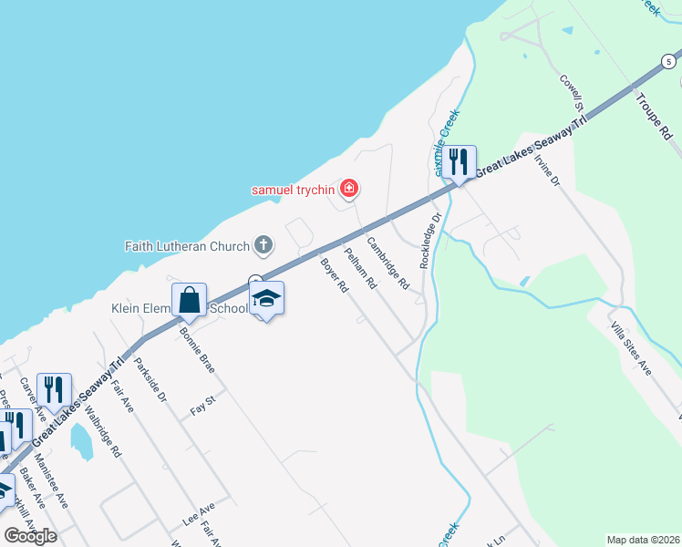 map of restaurants, bars, coffee shops, grocery stores, and more near 330 Pelham Road in Erie