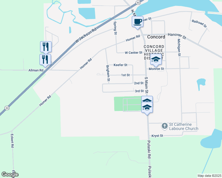 map of restaurants, bars, coffee shops, grocery stores, and more near 295 2nd Street in Concord