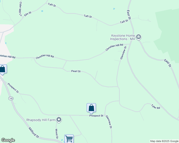 map of restaurants, bars, coffee shops, grocery stores, and more near 60 Pearl Street in Upton