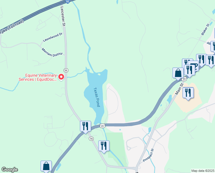 map of restaurants, bars, coffee shops, grocery stores, and more near 2 Woodcrest Drive in Oxford