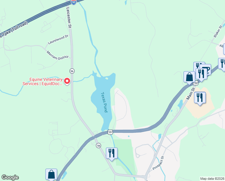 map of restaurants, bars, coffee shops, grocery stores, and more near 2 Woodcrest Dr in Oxford