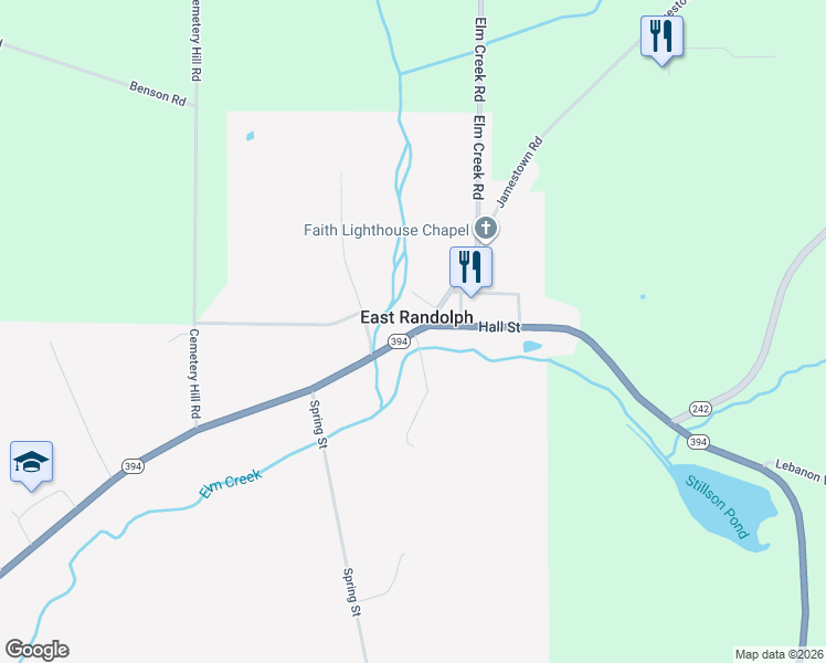 map of restaurants, bars, coffee shops, grocery stores, and more near in East Randolph