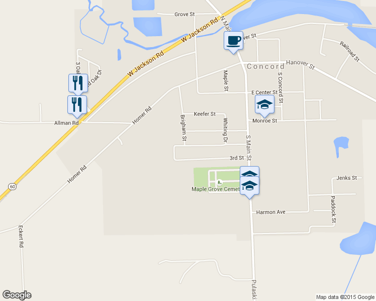 map of restaurants, bars, coffee shops, grocery stores, and more near 295 2nd Street in Concord