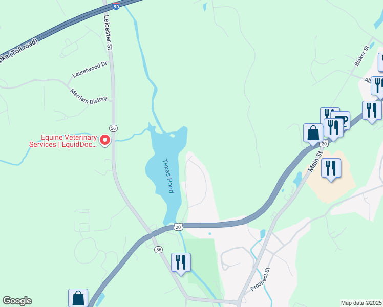 map of restaurants, bars, coffee shops, grocery stores, and more near 15 Thayer Pond Drive in Oxford