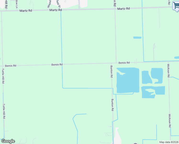 map of restaurants, bars, coffee shops, grocery stores, and more near 9798 Bemis Road in Ypsilanti