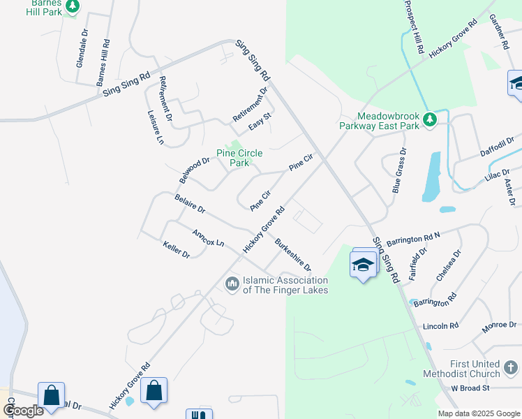map of restaurants, bars, coffee shops, grocery stores, and more near 442 Hickory Grove Rd in Horseheads