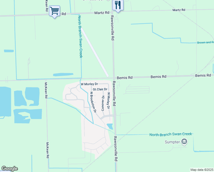 map of restaurants, bars, coffee shops, grocery stores, and more near 8027 North Morley Drive in Willis