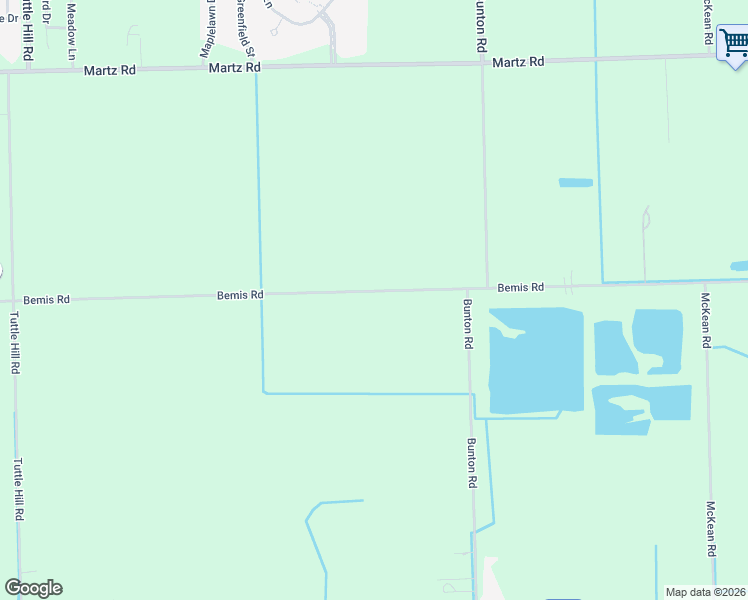 map of restaurants, bars, coffee shops, grocery stores, and more near 9798 Bemis Road in Ypsilanti