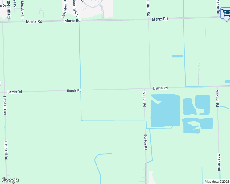 map of restaurants, bars, coffee shops, grocery stores, and more near 9798 Bemis Road in Ypsilanti