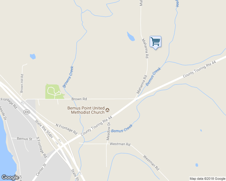 map of restaurants, bars, coffee shops, grocery stores, and more near 4880 Brown Road in Bemus Point