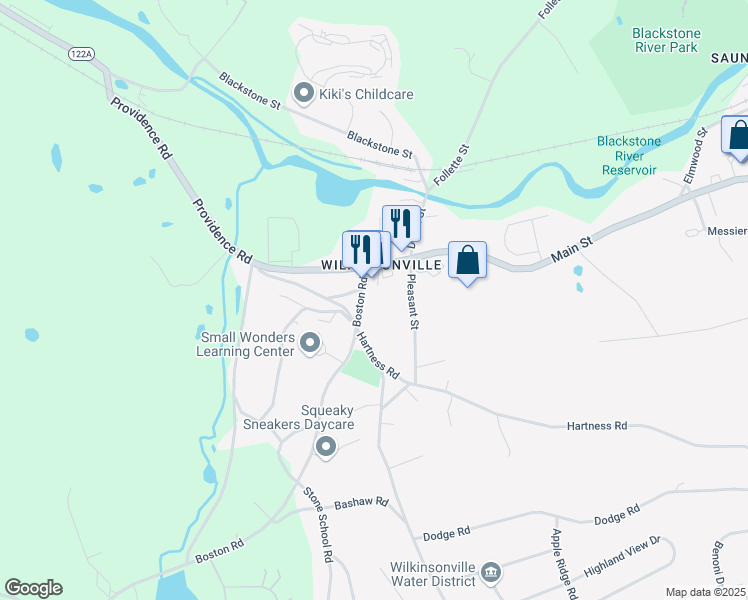 map of restaurants, bars, coffee shops, grocery stores, and more near 7 Boston Road in Sutton