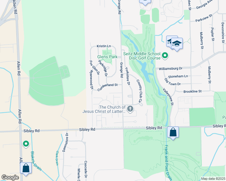 map of restaurants, bars, coffee shops, grocery stores, and more near 15722 Carroll Drive in Riverview