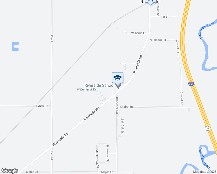 map of restaurants, bars, coffee shops, grocery stores, and more near 3386 Riverside Road in Benton Harbor