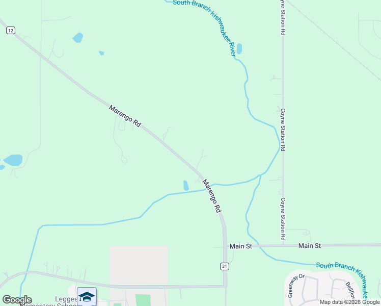map of restaurants, bars, coffee shops, grocery stores, and more near 13403 Marengo Road in Huntley