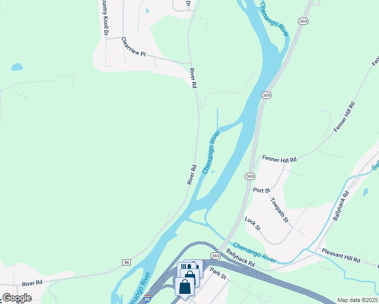 map of restaurants, bars, coffee shops, grocery stores, and more near 1161 River Rd in Binghamton