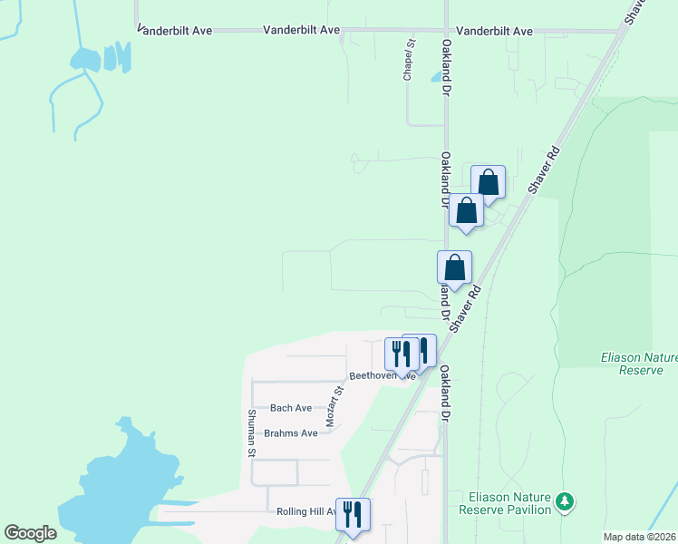 map of restaurants, bars, coffee shops, grocery stores, and more near 2379 Oakland Farms Trail in Portage