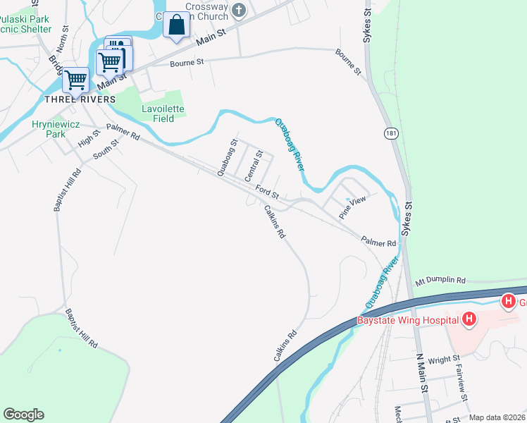 map of restaurants, bars, coffee shops, grocery stores, and more near 2002 Calkins Road in Palmer