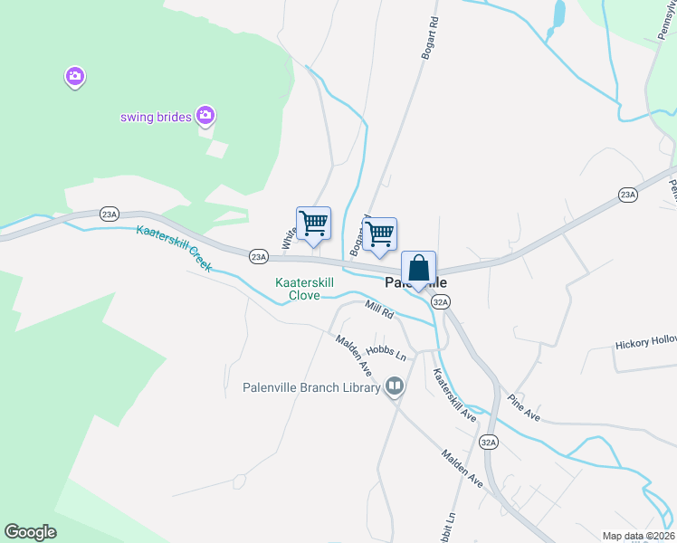 map of restaurants, bars, coffee shops, grocery stores, and more near 440-444 Bogart Rd in Palenville