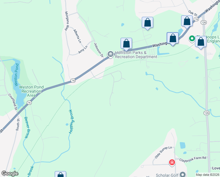map of restaurants, bars, coffee shops, grocery stores, and more near 35 Jackson Drive in Holliston