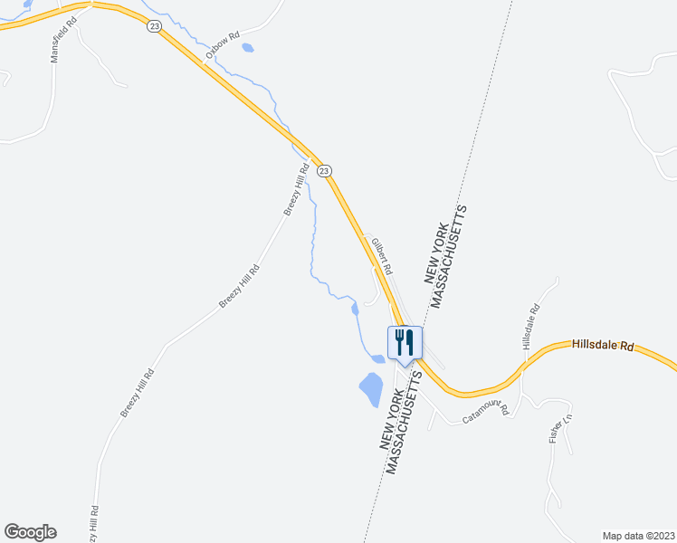 map of restaurants, bars, coffee shops, grocery stores, and more near 3256 New York 23 in Hillsdale