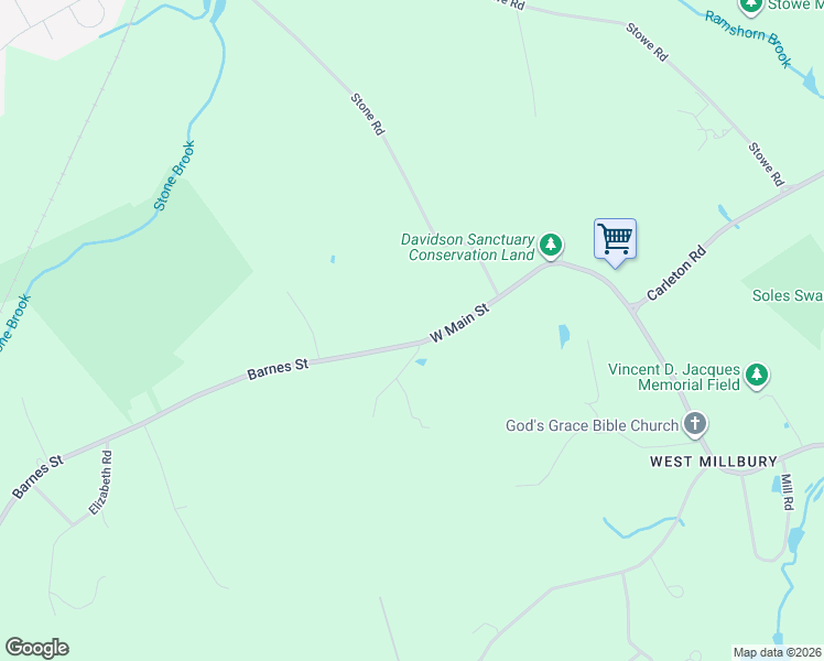map of restaurants, bars, coffee shops, grocery stores, and more near 372 West Main Street in Millbury