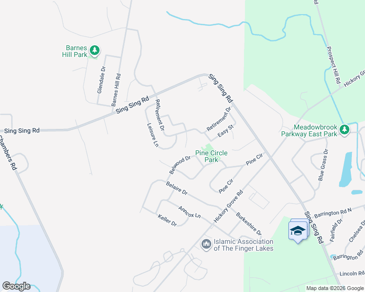 map of restaurants, bars, coffee shops, grocery stores, and more near 465 Belwood Dr in Horseheads