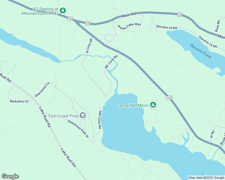 map of restaurants, bars, coffee shops, grocery stores, and more near 33 NE Cove Rd in Great Barrington