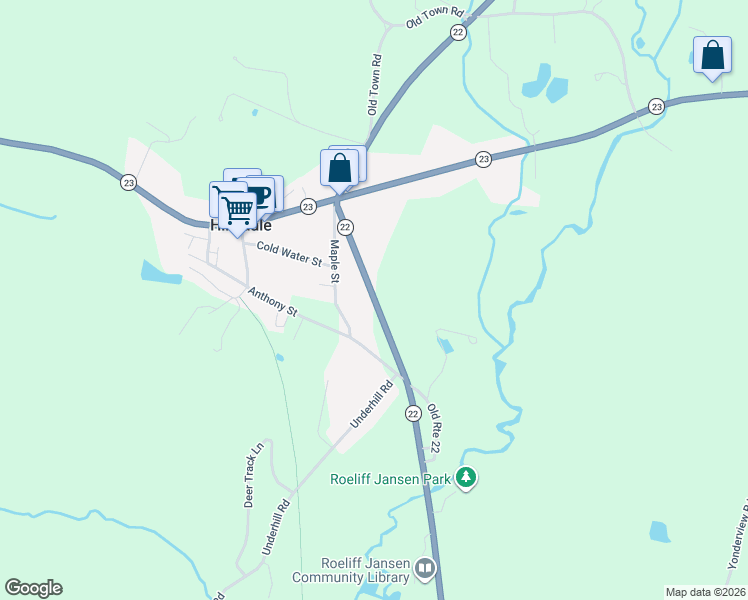 map of restaurants, bars, coffee shops, grocery stores, and more near 9249 Route 22 in Hillsdale